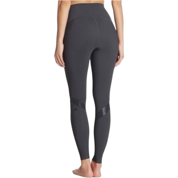 ALO Yoga High-Waist Vapor Leggings in Rise Anthracite Grey Athletic Pant | Small - Picture 3 of 8